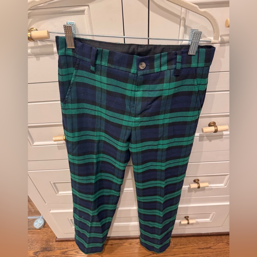 Janie and Jack Green Tartan Plaid Boys Pants - Size 12, never worn